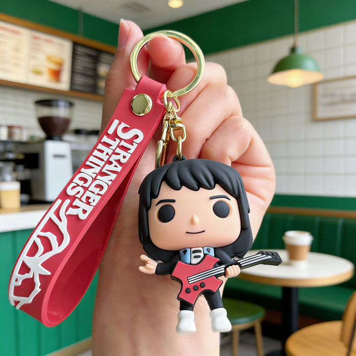 Wholesale Cartoon Dustin Silicone Keychain Car Key Accessory Bag Charm Trendy Gift Boutique Resale MOQ≥2