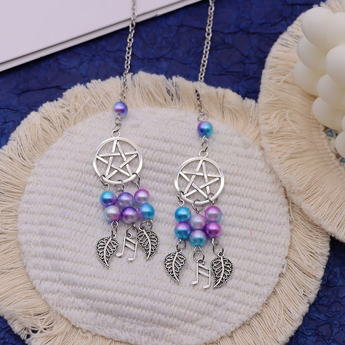 Wholesale Butterfly Dream Catcher Moon Alloy Car Hanging Decoration Pendant with Beads