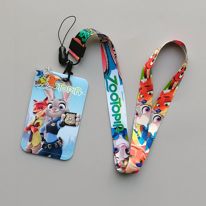 Wholesale Cartoon Anime Student Bus Card Holder Lanyard Keychain
