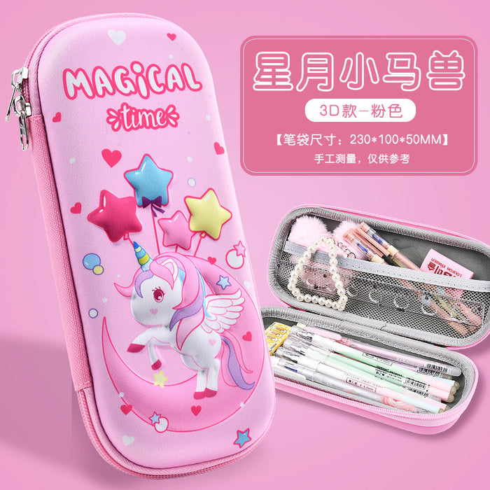 Wholesale New 3D Stereo Stationery Box for Primary School Students Cartoon Eva Pencil Case