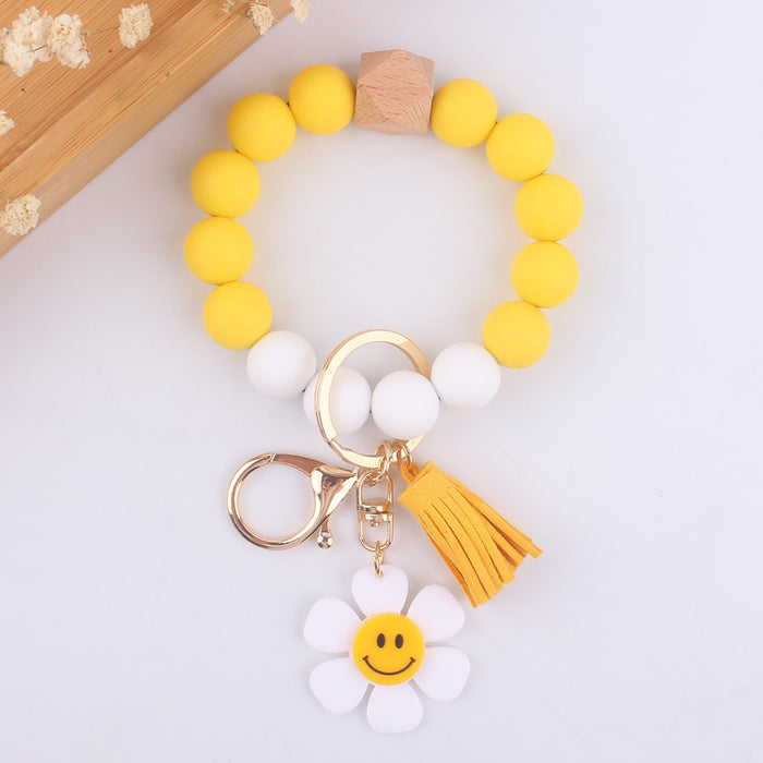 Wholesale Cartoon sunflower love keychain pendant