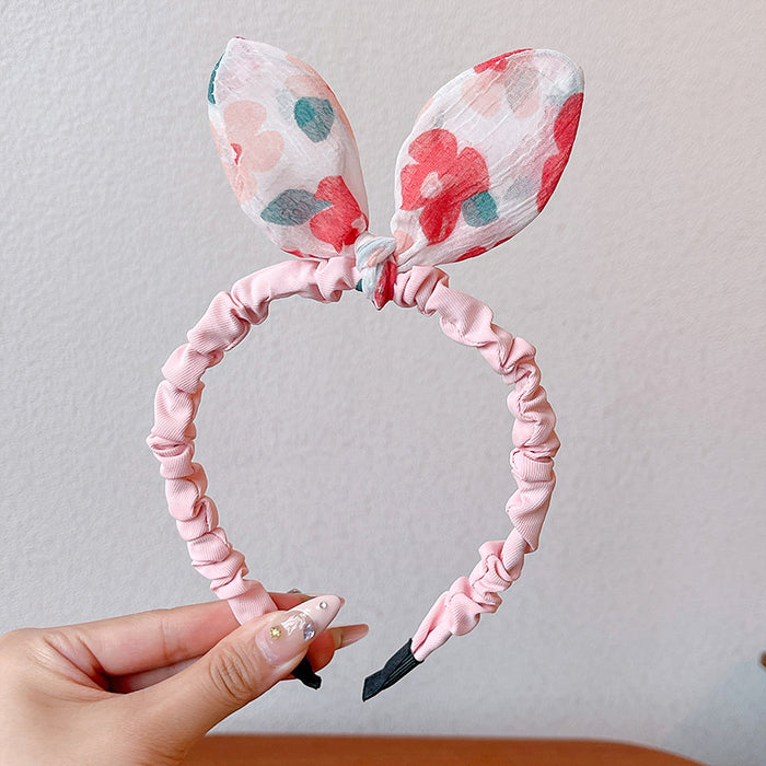 Wholesale Children' s headband girls non-slip baby hairpin headdress little girl rabbit ear bow headband