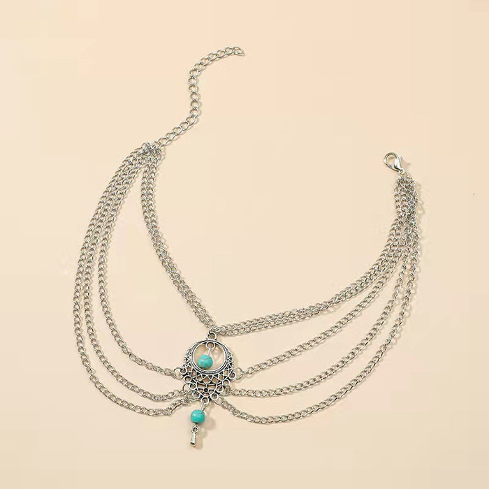 Wholesale Trendy Alloy Flower Anklet Simple Design Vacation Jewelry MOQ≥2