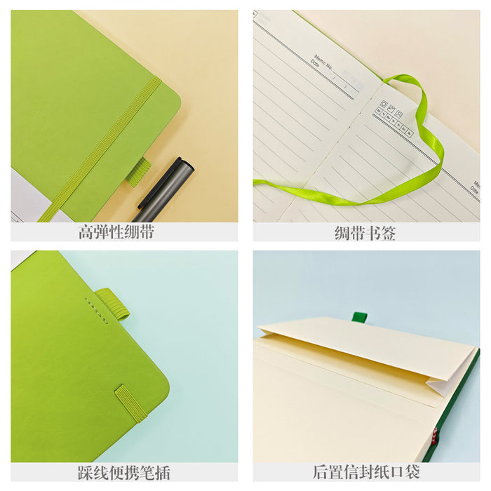 Wholesale Trendy Red Faux Leather A5 Notebook with Weather Lines