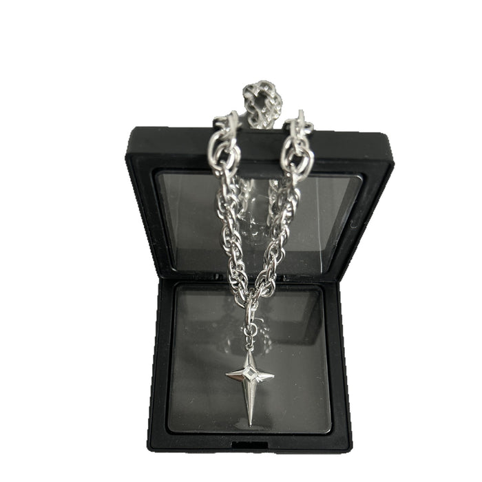 Wholesale Titanium steel non fading cross pendant necklace, niche design, high-end and versatile necklace accessory