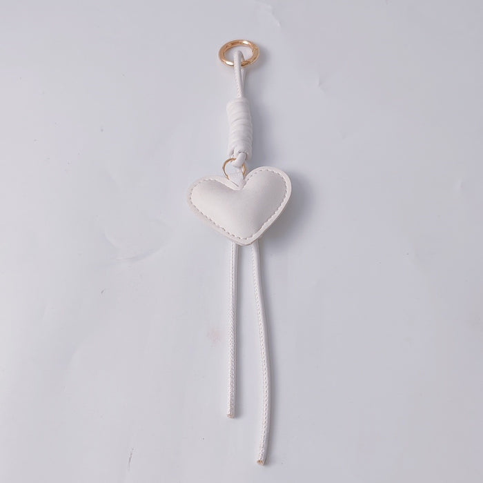 Wholesale Trendy PU Heart Bag Charm Keychain With Leather Rope Fashion Car Decoration And DIY Craft Accessory