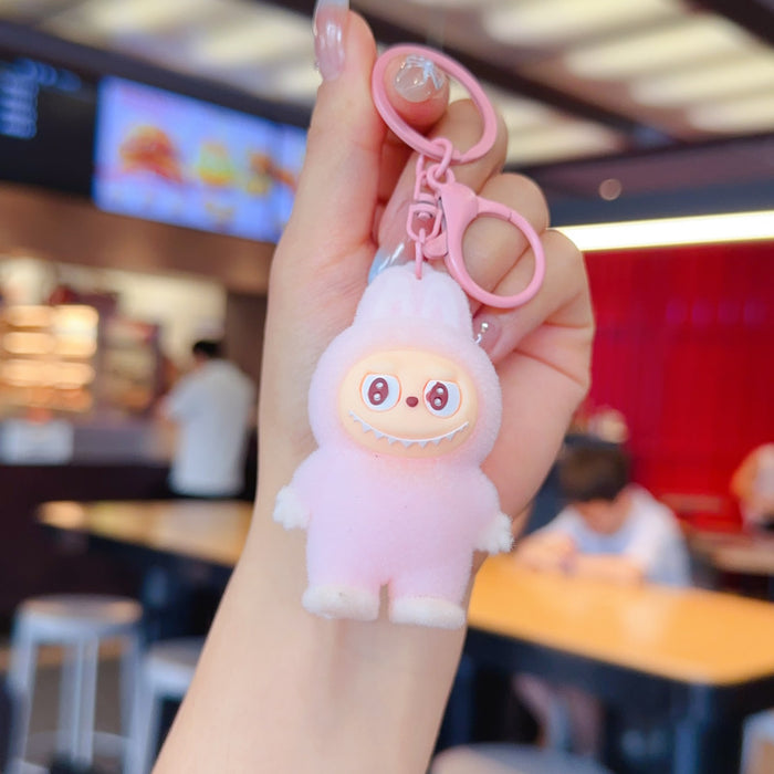 Wholesale 3D flocked cute cartoon keychain