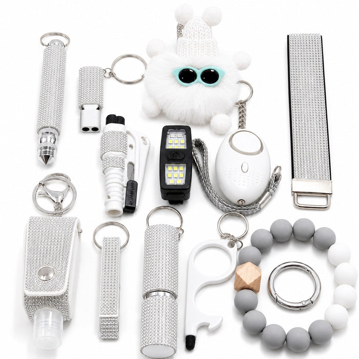 Wholesale 13 Piece Women S Night Safety Keychain Set Stainless Steel Commuting Casual Everyday Carry