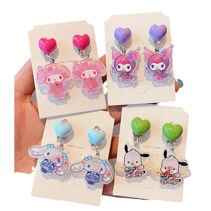 Wholesale Children's cartoon ear clips, cute and sweet without ear holes, earrings for girls, earrings accessories