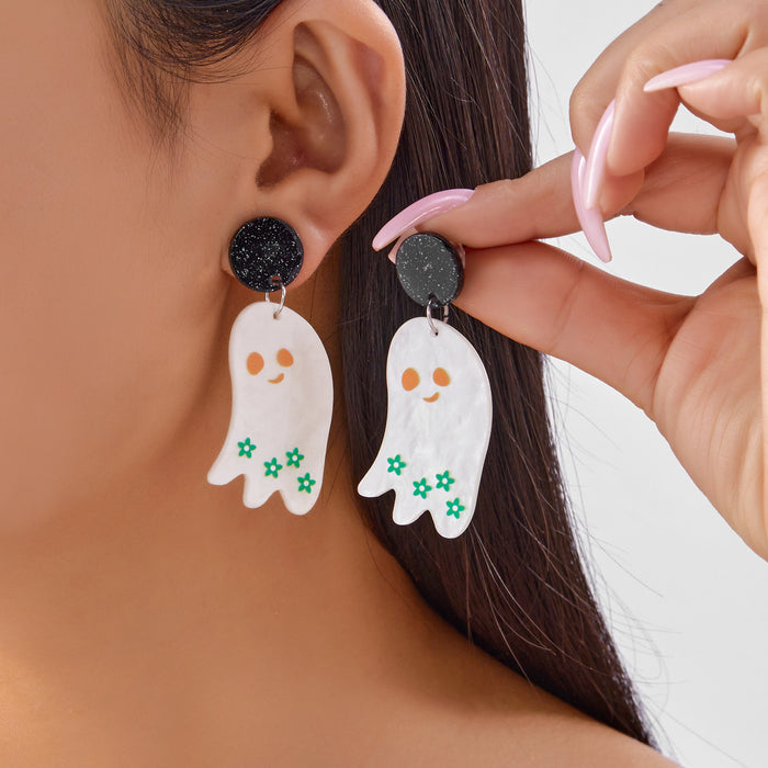 Wholesale Gothic  earrings funny horror atmosphere ghost pumpkin plate ear hook jewelry