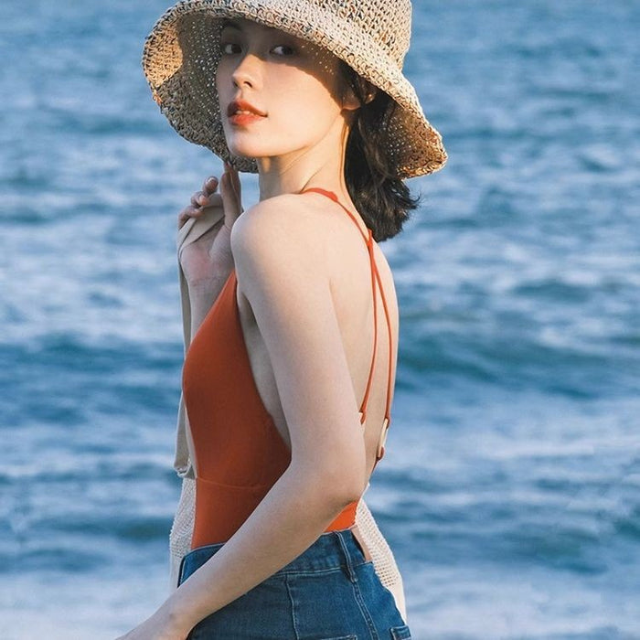 Wholesale New one-piece suspender style sexy swimsuit