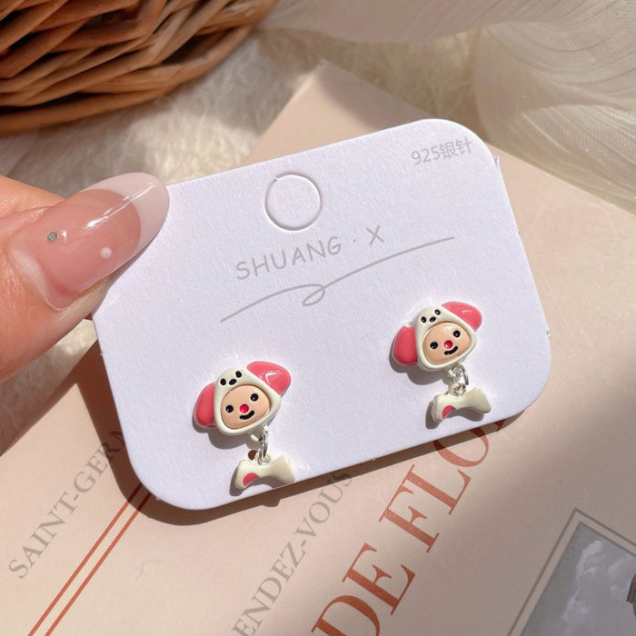 Wholesale  Cartoon Cute Earrings Three-piece Set Women's Silver Needle Children's  Beaver Earrings