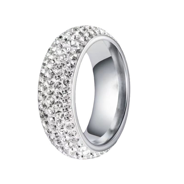 Wholesale Titanium Steel Full Diamond Ring JDC-RS-Xinj009