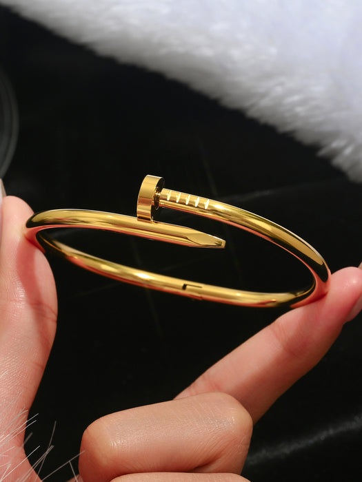 Wholesale Women S Four Leaf Clover Stainless Steel Bracelet Simple Fashion Commute 18K Gold Plated Jewelry Accessory