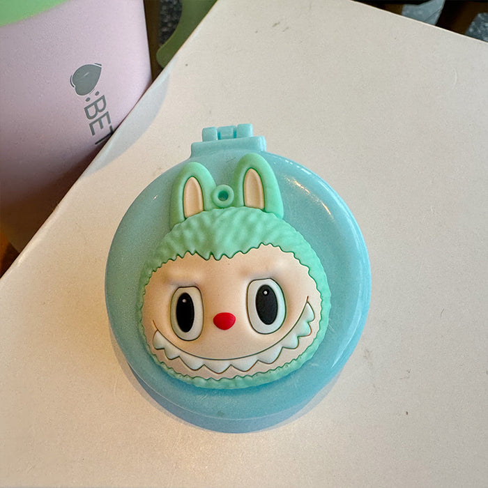 Wholesale Cartoon Bunny Monster Folding Mirror Children' s Portable Comb Dual-Use Mini Air Cushion Comb Cosmetic Mirror