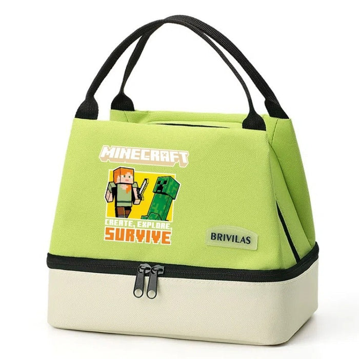 Wholesale Cartoon Double Layer Insulated Lunch Bag Oxford Fabric Picnic Tote Casual Outing Gift