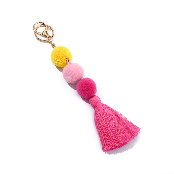 Wholesale Fur Ball Tassel Keychain JDC-KC-ZhenZhen005