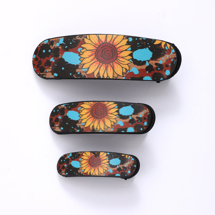 Wholesale retro multi-color sunflower bull head letter pattern hairpin combination suit hairpin