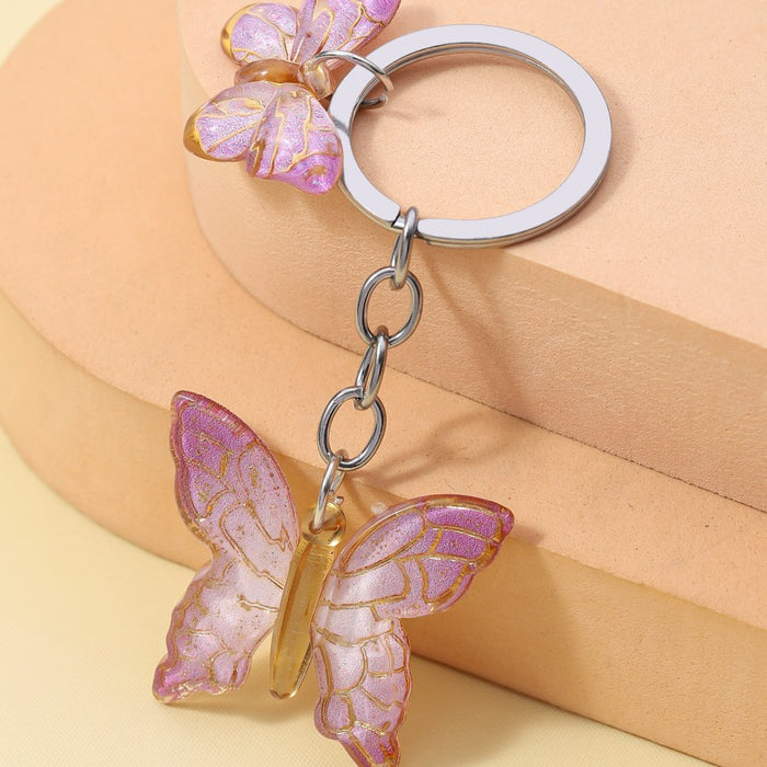 Wholesale Resin Butterfly Keychain JDC-KC-RongRui064