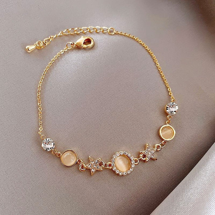 Wholesale Cat' s Eye Stone star bracelet jewelry student temperament