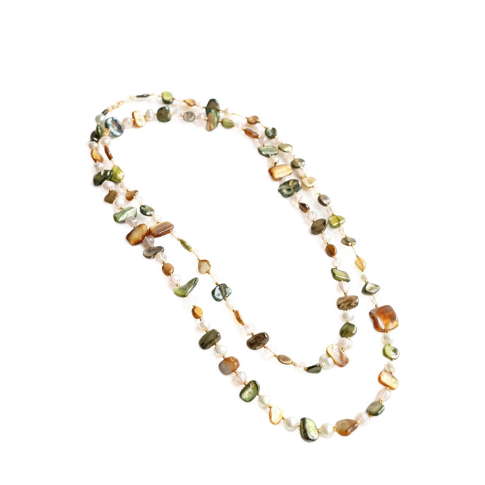 Wholesale Handmade Shell Beaded Necklace Bohemian Colorful Long Pendant Chain Vacation Gift Fashion Accessory