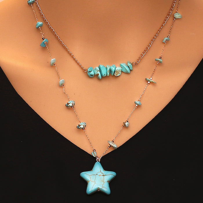 Wholesale Navy star pendant alloy necklace cross-border simple chain