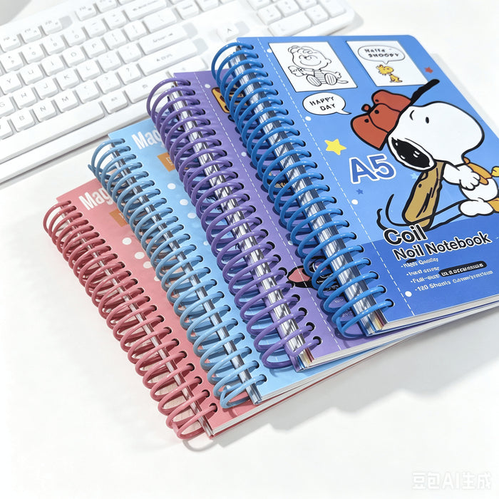 Wholesale 4pcs Creative Cartoon A5 Hardcover Spiral Loose-Leaf Notebook