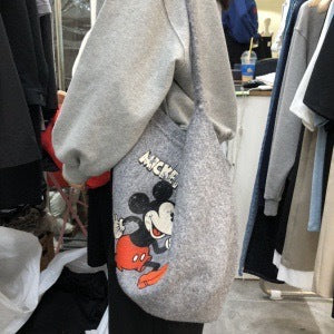 Wholesale Lamb Plush Handbag Women's Cartoon Printed Wool Shoulder Crossbody Tote Bag