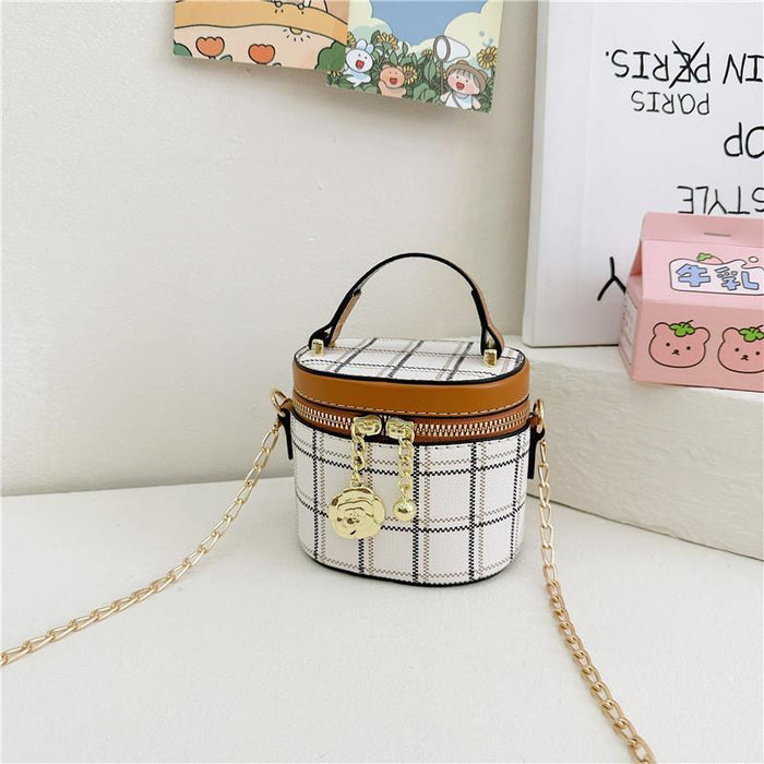 Wholesale Pu Fashion Plaid Small Bucket Children's Small Bag JDC-SD-DaJu019