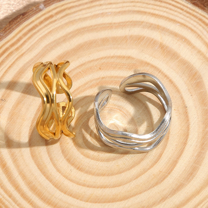 Wholesale Stainless steel fashionable titanium steel ring with high-end design, simple lines, and an open ring