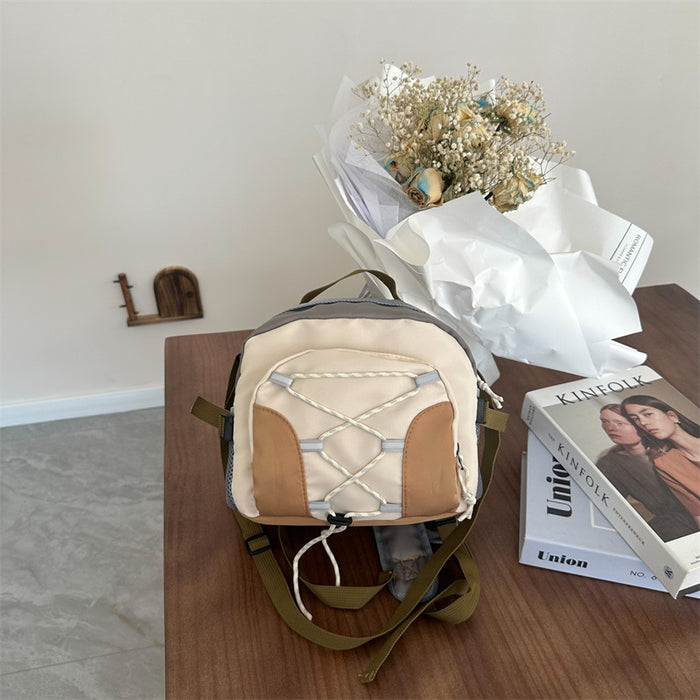 Wholesale New color contrasting drawstring backpack for children, kindergarten backpack, outdoor small backpack