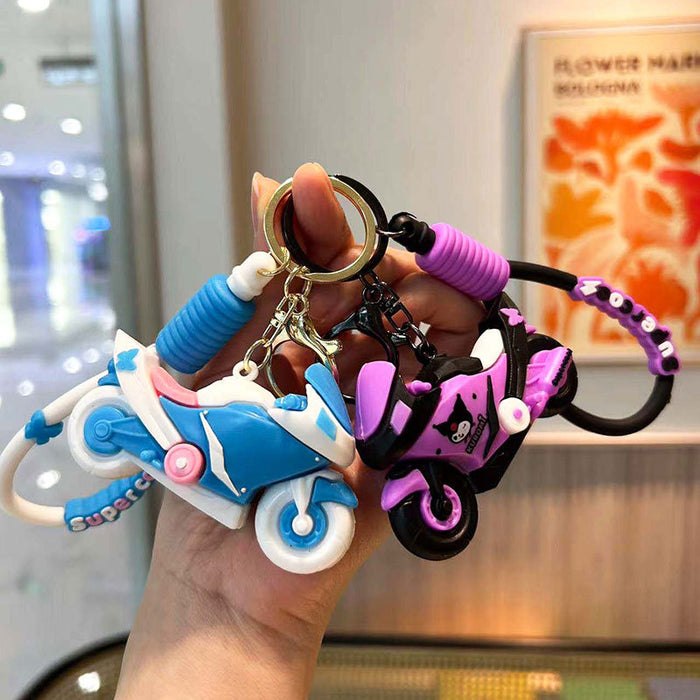 Wholesale Silicone Cartoon Motorcycle Keychain JDC-KC-QingYun001