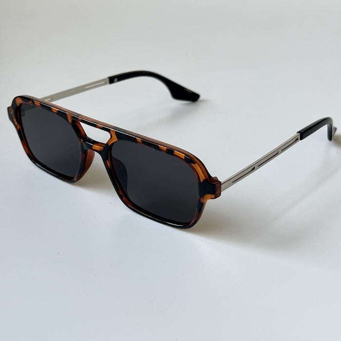 Wholesale Retro Double Bridge Small Square Frame PC Sunglasses JDC-SG-HongR012