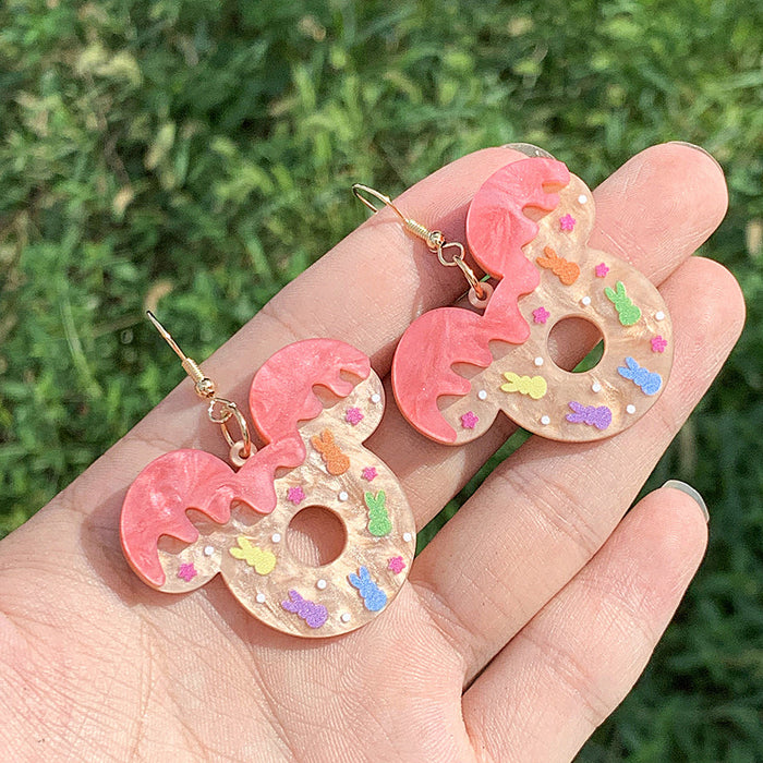 Wholesale Earrings Handmade Cute and Sweet Donut  Acrylic Pendant Earrings
