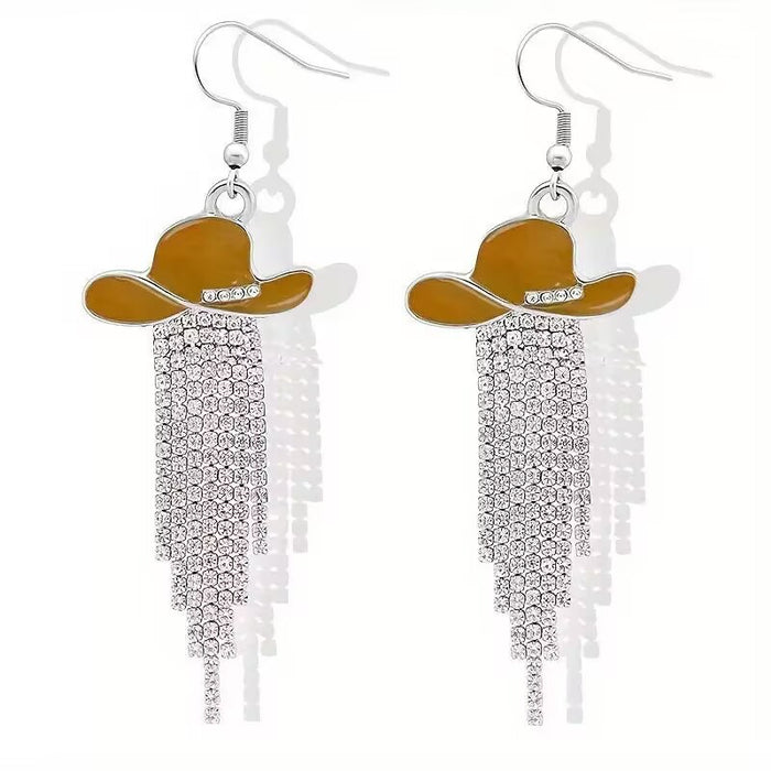Wholesale Alloy Electroplated Fringe Earrings Geometric Shape Fashion Accessory MOQ≥2