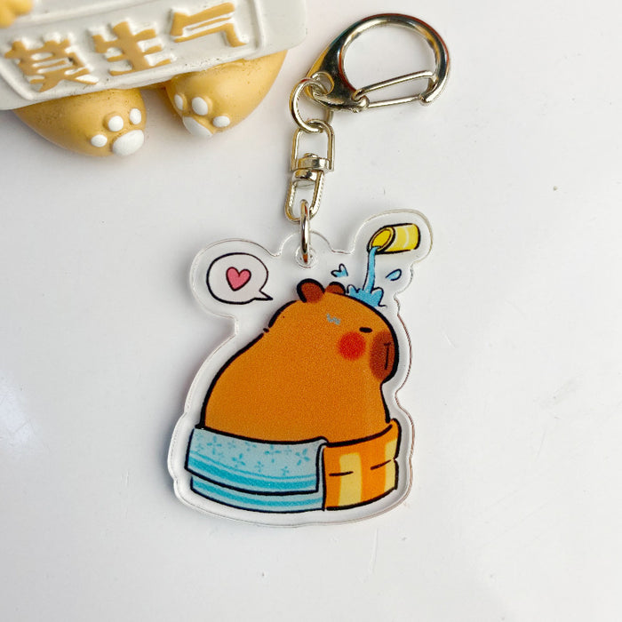 Wholesale   Keychain Creative Cartoon Cute Couple Backpack Pendant