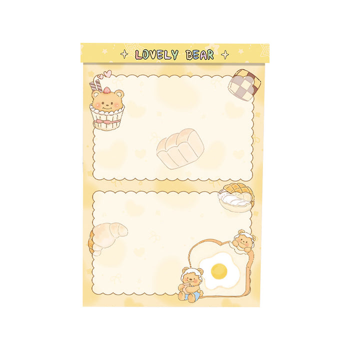 Wholesale A5 Tear-Off Notepad Bread Custard Bear Cartoon Thick Paper for Student Everyday Use
