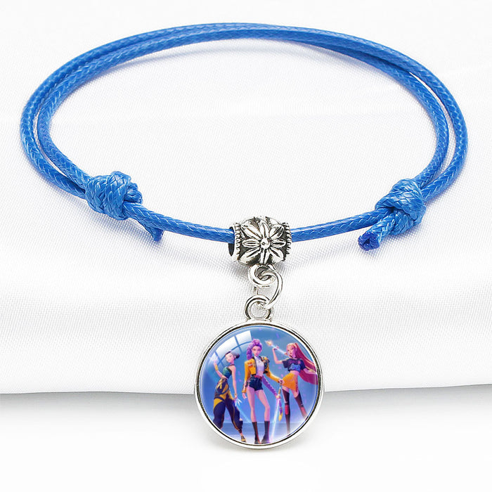 Wholesale KPOP Cute Cartoon Crystal Multi-Color Adjustable Bracelet