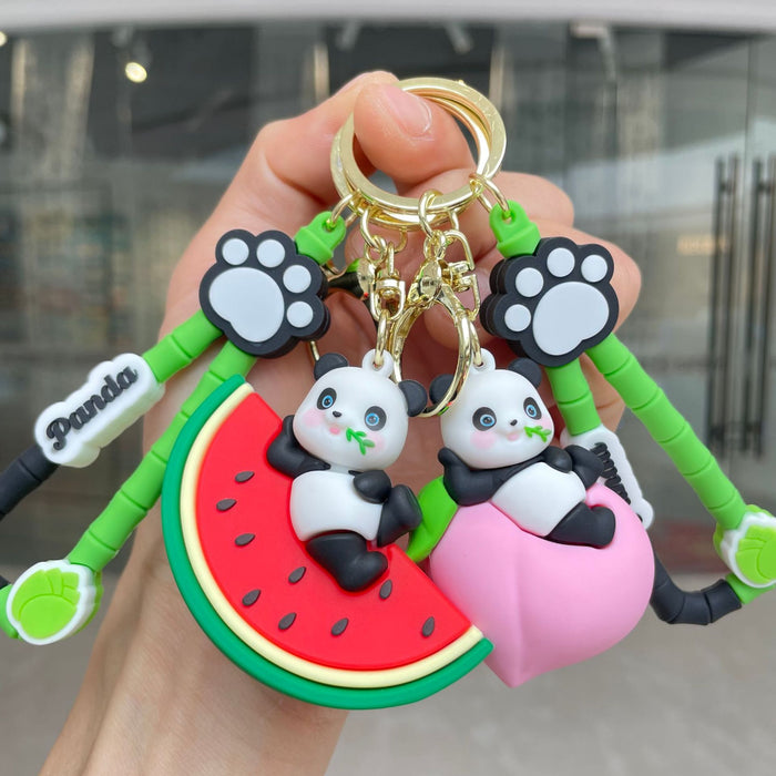Wholesale Fruit Panda Keychain Keychain Backpack Pendant Doll Grabbing Machine Doll