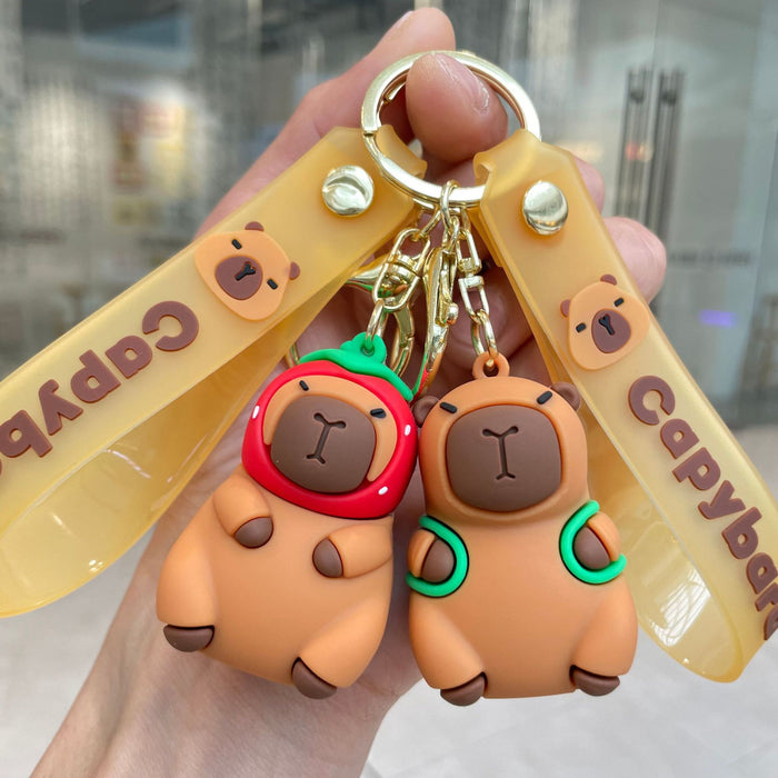 Wholesale Cute Capybara Silicone Keychain JDC-KC-YaoP001