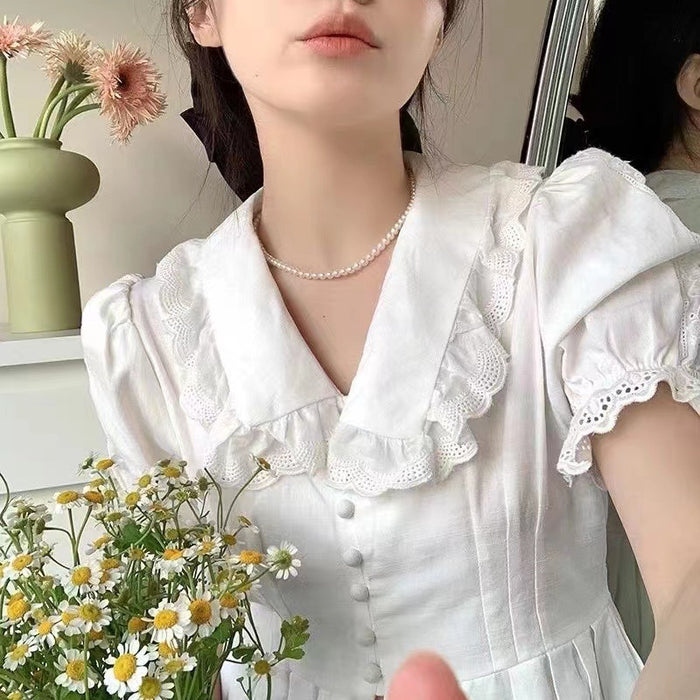 Wholesale Pearl necklace for women, light luxury, niche design, high-end sensation, neck chain, bone chain, neck chain