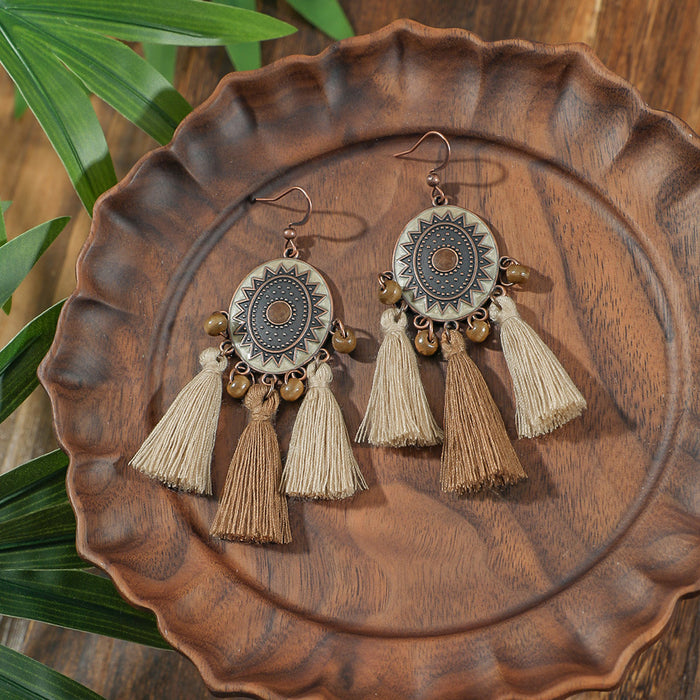 Wholesale Zinc Alloy Bohemian Tassel Earrings - Trendy Fashion Jewelry