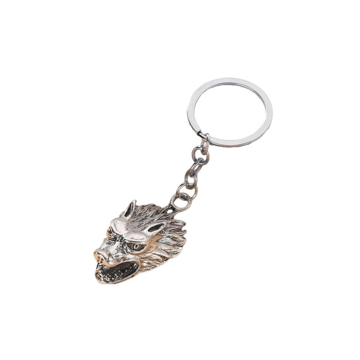 Wholesale Men's Metal Wolf Head Keychain JDC-KC-RongR016