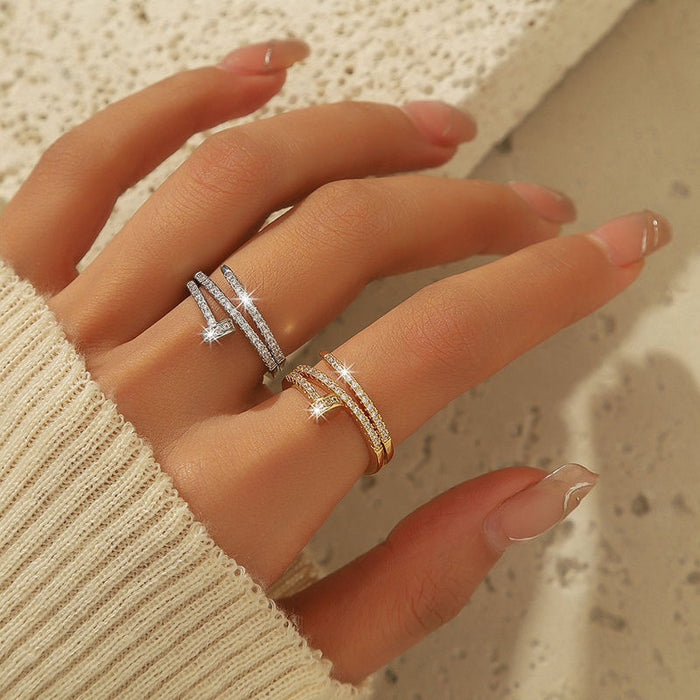 Wholesale Nail ring, female niche, high-end, light luxury, non fading index finger ring
