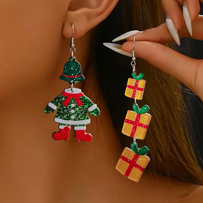 Wholesale Cross-border new Christmas earrings multi-color snowman Christmas tree acrylic earrings fashion earrings ear jewelry for women