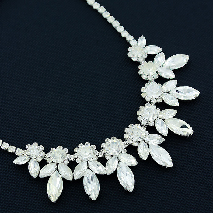 Wholesale Rhinestone Exaggerated Necklace Women's Full Diamond Necklace