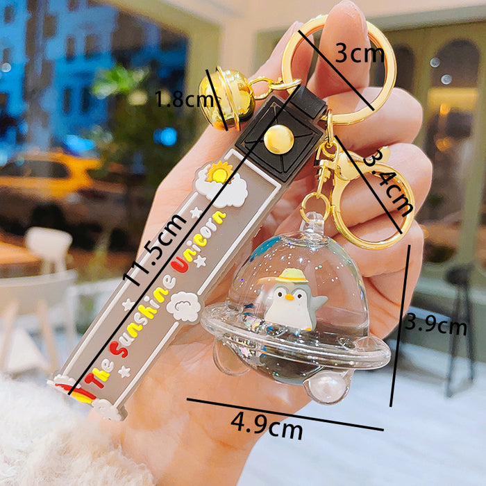 Wholesale Cartoon Floating Into Oil Quicksand Bottle Keychain JDC-KC-ShuoT013