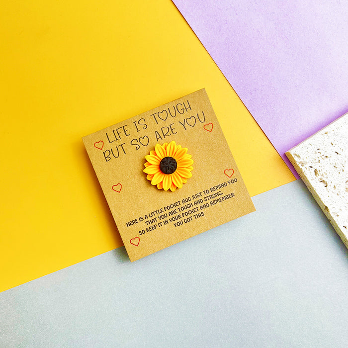 Wholesale English plant sunflower pocket Decorations hug card