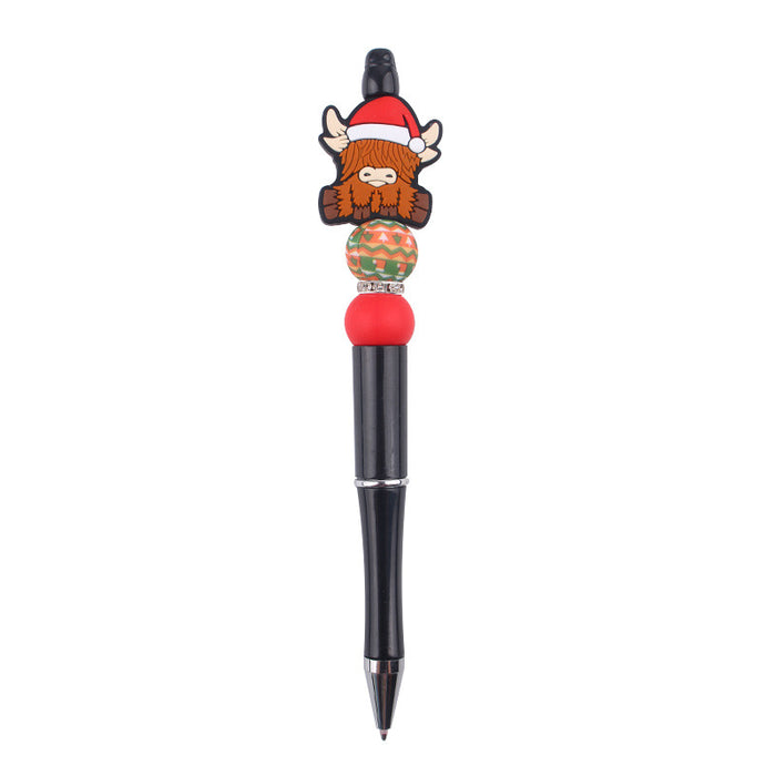 Wholesale Cartoon Christmas Silicone Plastic Bead Pen JDC-PN-GuangTian014