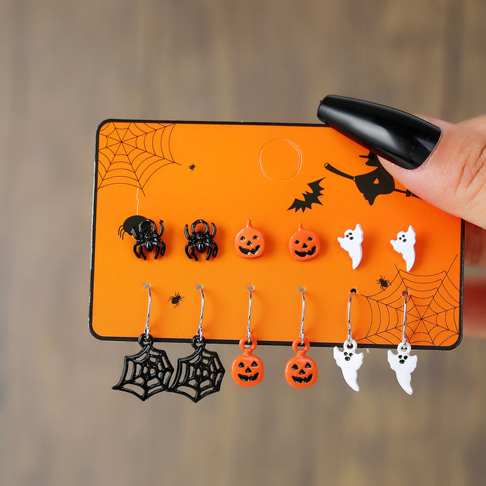 Wholesale  Earring Set Pumpkin Skull  Design Alloy Party Wear Jewelry Accessory
